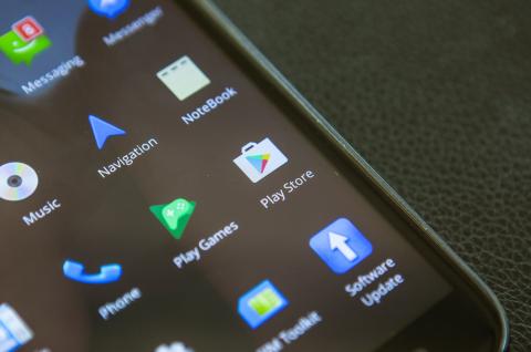 Stock photo from Shutterstock of apps on a mobile phone screen