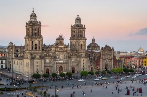 Zocalo and the Cathedral in Mexico City Credits: R.M. Nunes