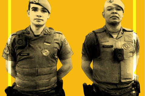 Two Sao Paulo officers with body cameras