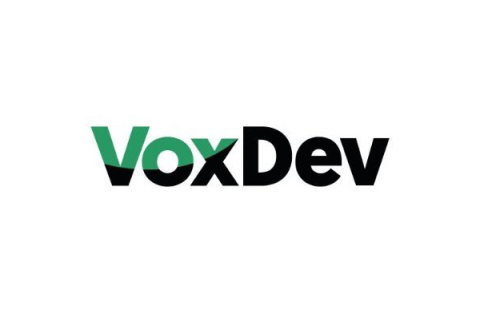 VoxDev logo centered on a white rectangular background
