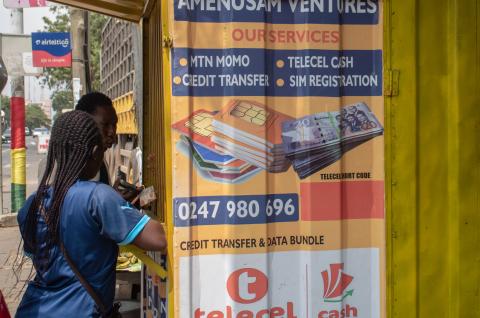 Mobile money vendors in Accra. © Delali Adogla-Bessa on Shutterstock