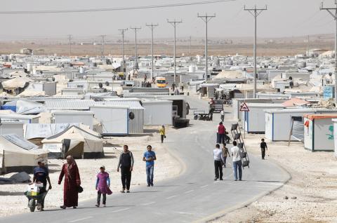 Daily life in Zaatari refugee camp in Jordan, located 10 km east of Mafraq, Jordan on June 04, 2014. © 2014 Dominic Chavez/World Bank