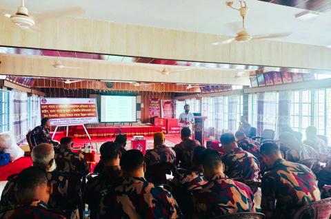Bangladesh Border Guards in human trafficking enforcement training sessions. Credit: Justice and Care