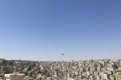 Rooftop view of a city in Jordan. Credit Bailey Palmer