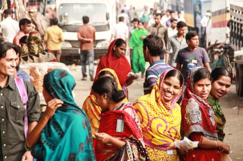 A group of garment workers in Bangladesh