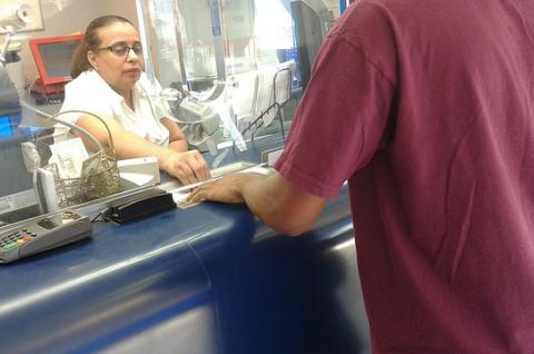 Consumer at a bank