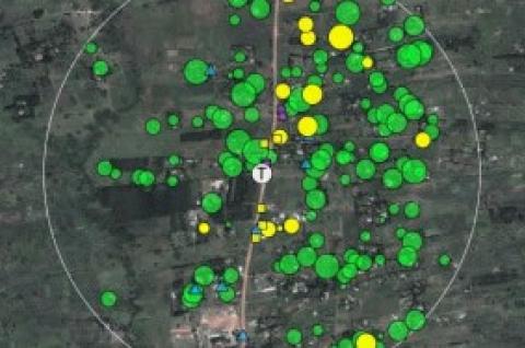 An arial map of electrical power supply in Kenya