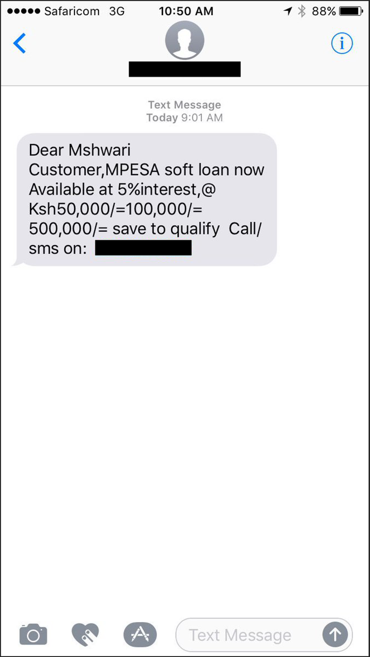 SMS fraud message